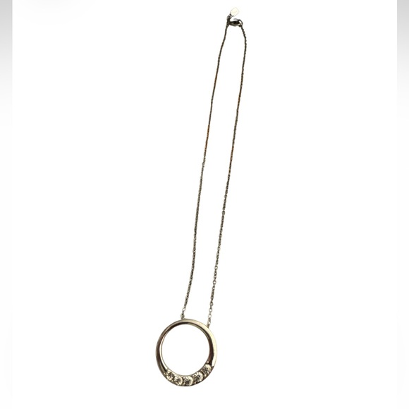 Fossil Elegant Silver Tone Necklace with Circular Pendant - Picture 2 of 3